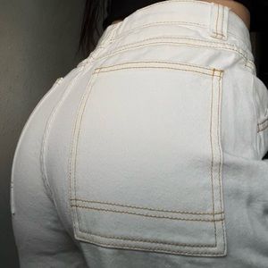 White Baggy Wide Leg Denim Jeans